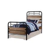 Adams Antique Oak & Gunmetal Twin Bed Model 30610T By ACME Furniture